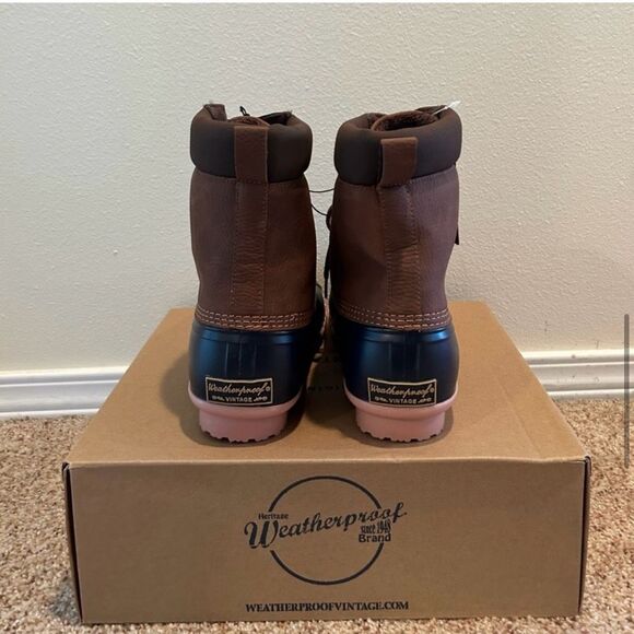 NWT Size 13 Mens Weatherproof Mens Adam Leather Round Toe Mid-Calf Duck Shoes - Picture 8 of 9